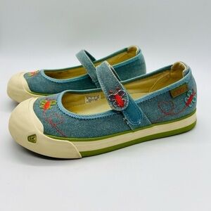 KEEN GIRLS SIZE 5 DENIM MARY JANES